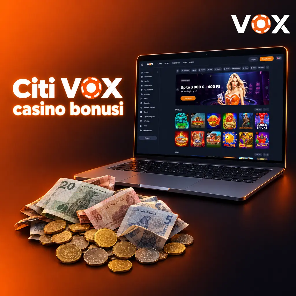 VOX casino bonusi: 10% cashback, 50% iemaksas bonuss, VIP priekšrocības un dzimšanas dienas bezmaksas griezieni.