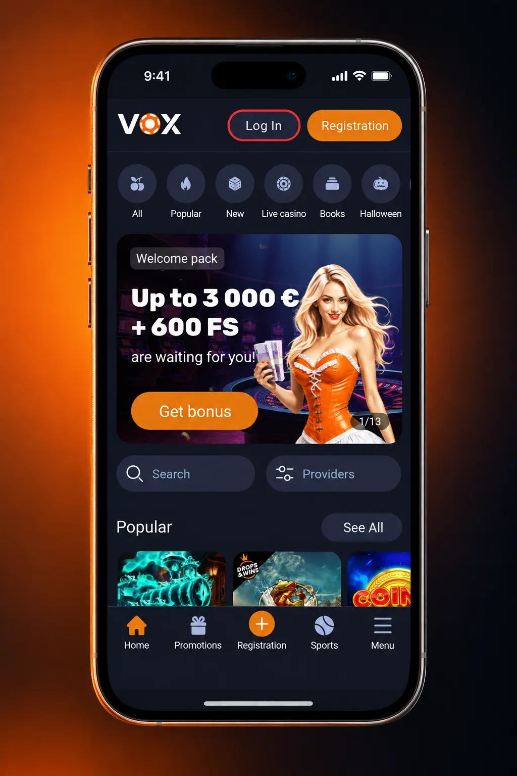 Pieslēgšanās VOX casino lietotnē: ievadi e-pastu un paroli, tad spied 'Ieiet', lai piekļūtu kontam.