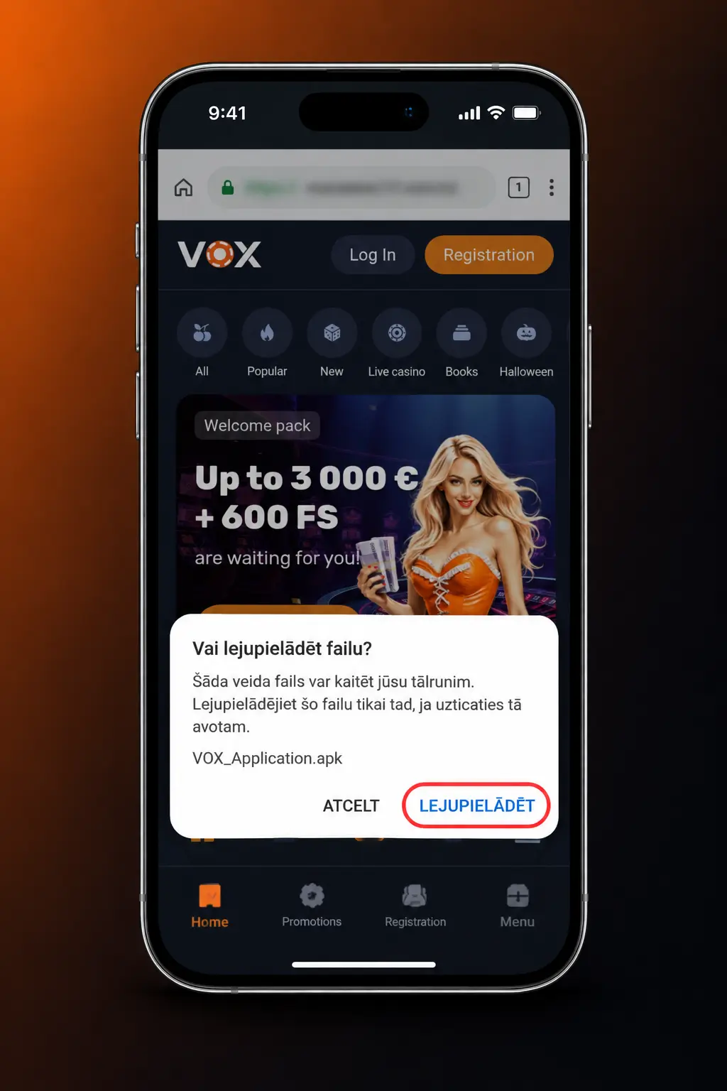 VOX casino APK lejupielāde Android ierīcei trīs vienkāršos soļos
