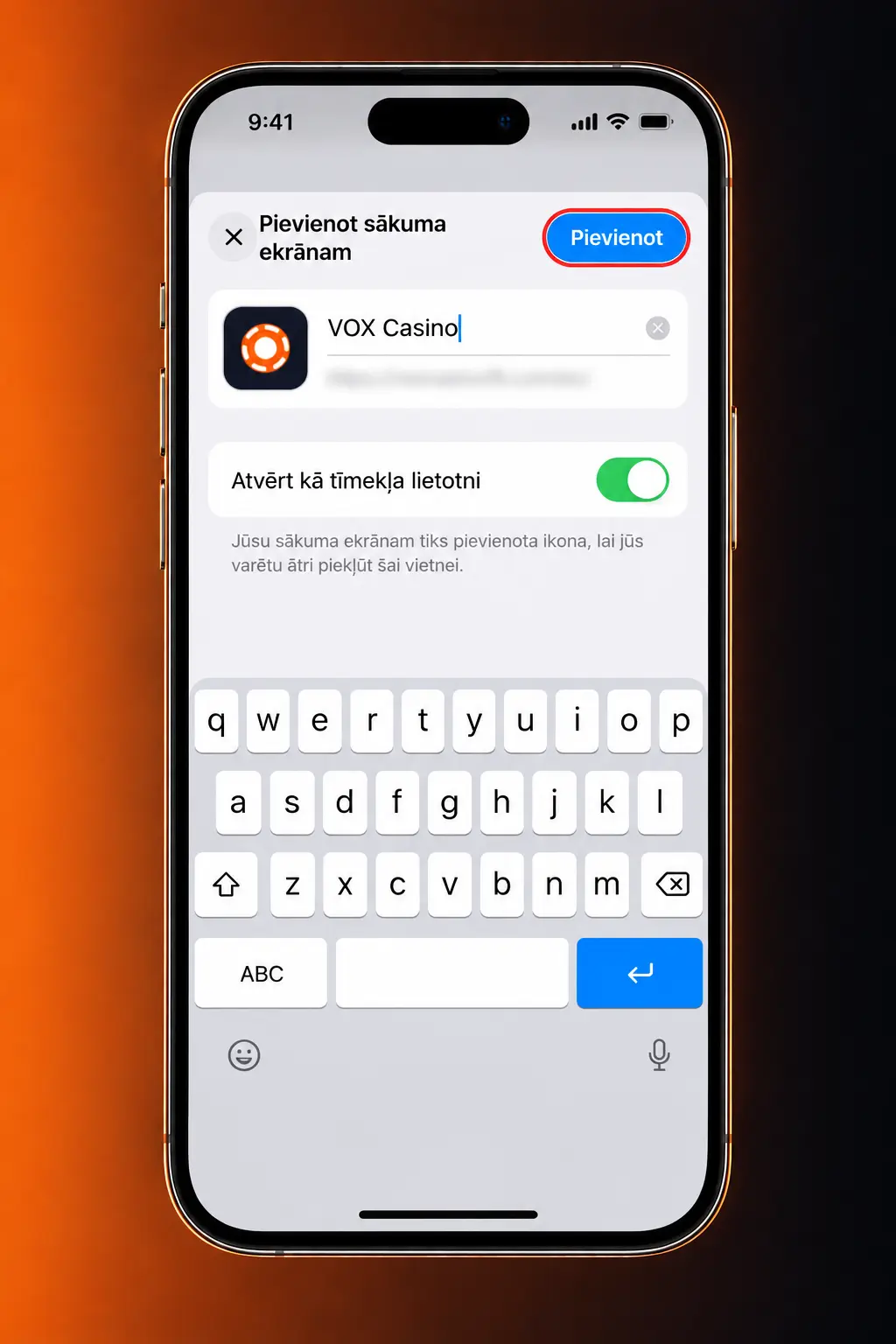 VOX casino lietotnes lejupielāde iOS ierīcēm no oficiālās vietnes, izmantojot Safari pārlūku