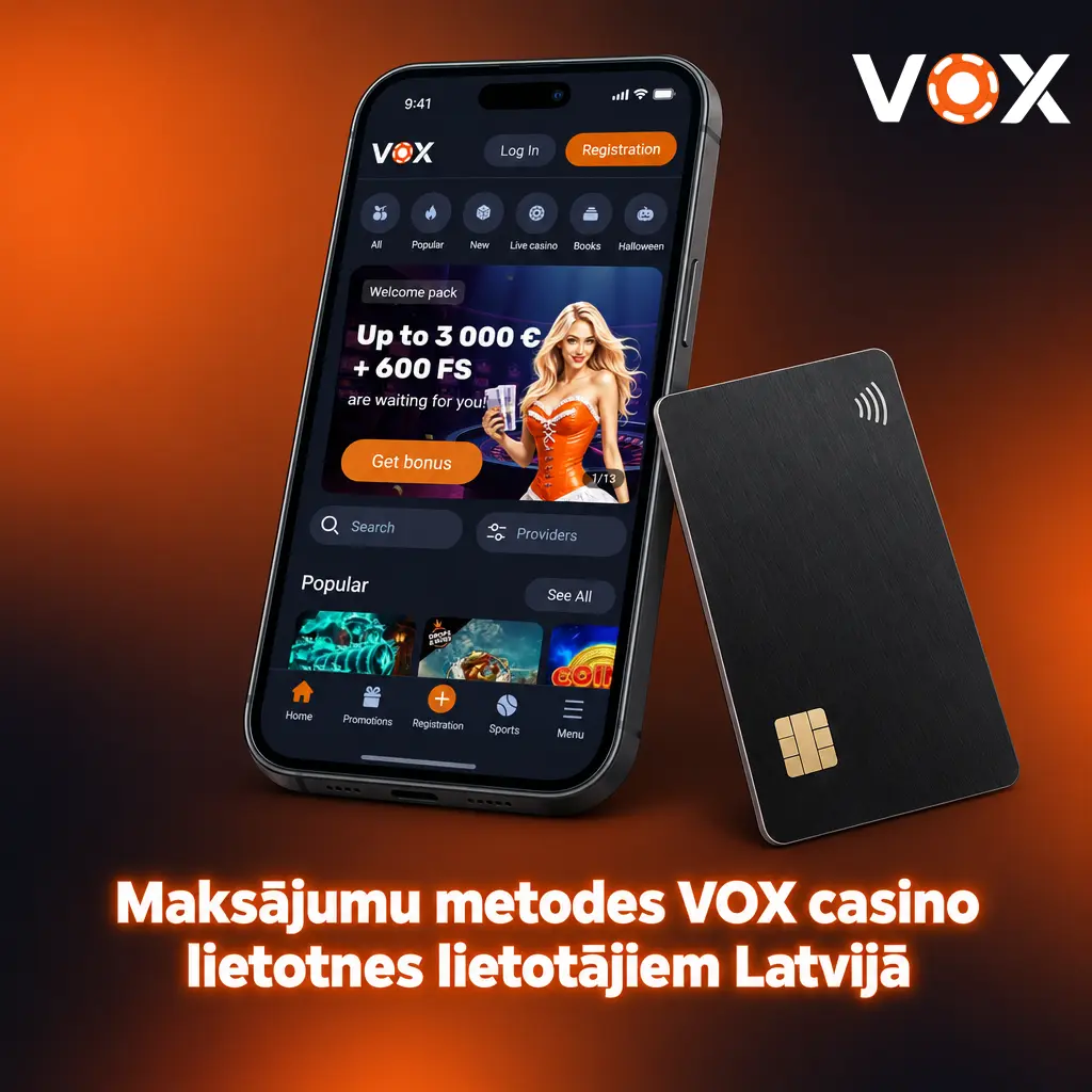 VOX casino lietotnes maksājumu metodes Latvijā: Visa, Mastercard, Skrill, Neteller, Zimpler, Paysafecard, bankas pārskaitījums, kriptovalūtas.