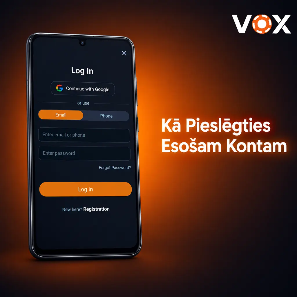 Instrukcija, kā ātri pieslēgties esošam kontam, ievadot e-pastu vai tālruni un paroli.