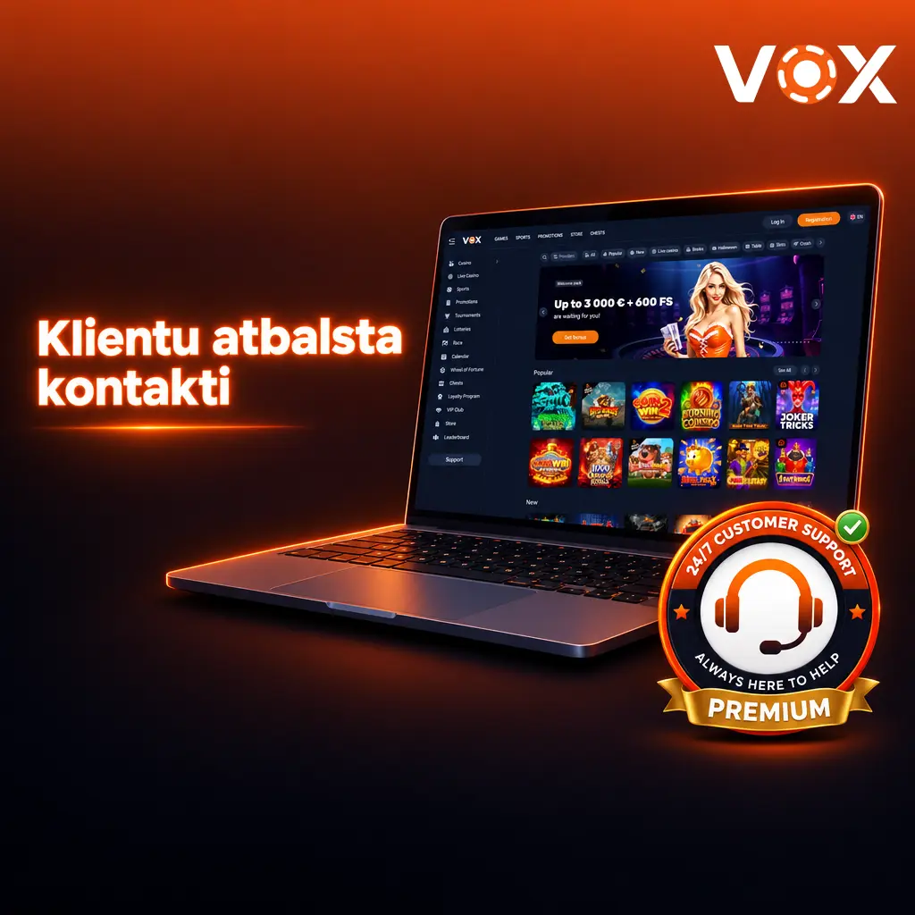VOX casino klientu atbalsta kontakti: tiešsaistes tērzētava, e-pasts, palīdzības centrs un sociālie tīkli