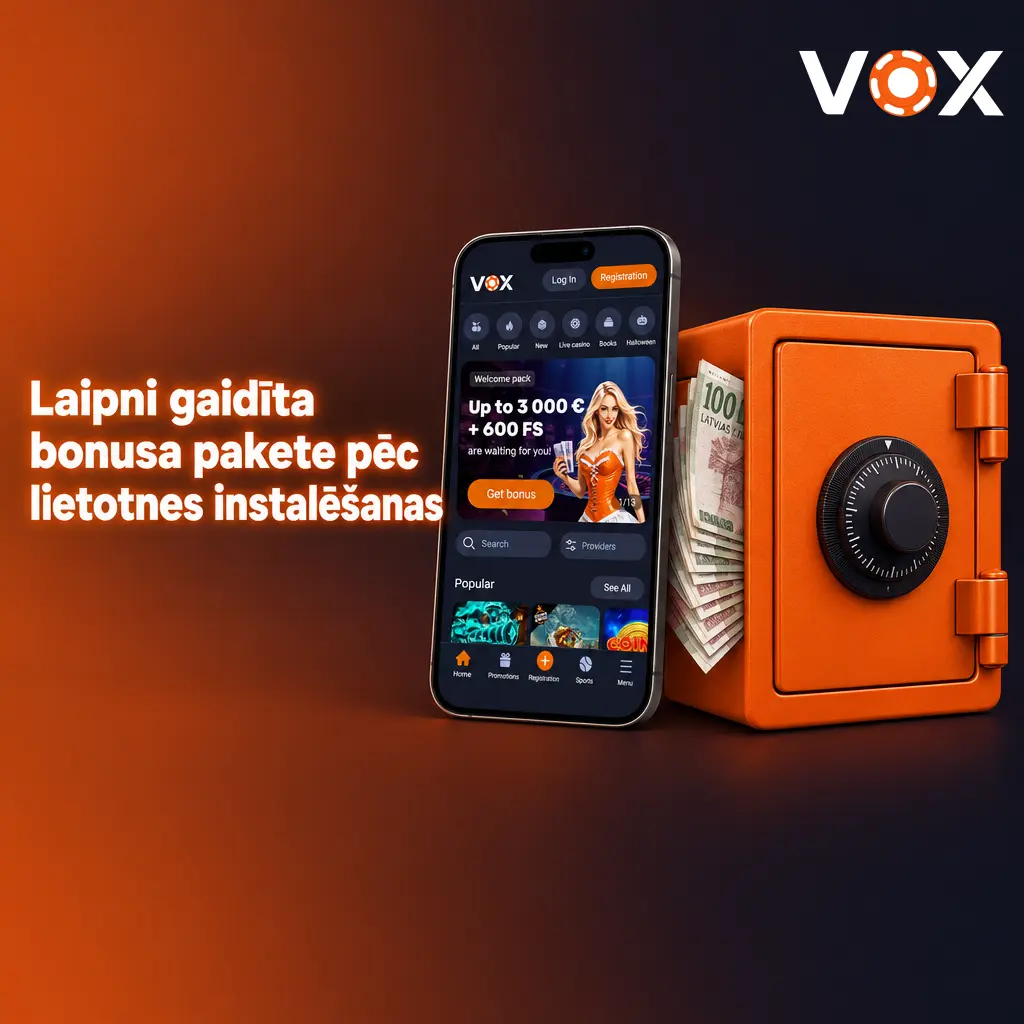 VOX casino lietotnes laipni gaidīta bonusa pakete — 3000 EUR + 600 FS jauniem spēlētājiem pēc instalēšanas