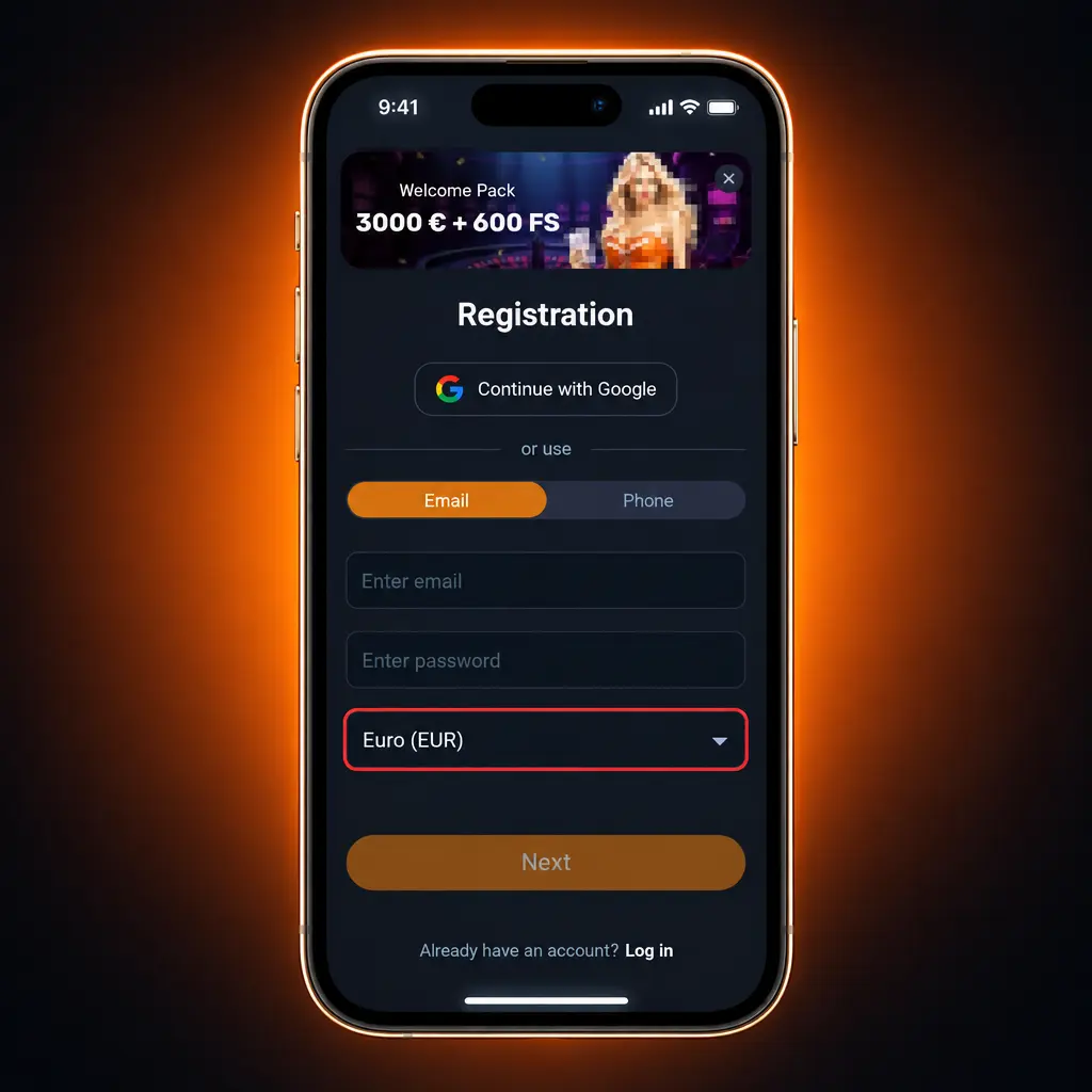 VOX casino reģistrācijas forma ar 5 soļiem konta izveidei un bonusu saņemšanai